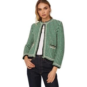 Carlisle New York Women’s Knit Shag Open Front Blazer Sweater Size 12